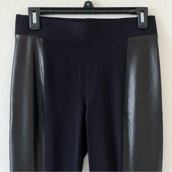 NWOT Old Navy Black Leggings With Side Strip Faux Leather SZ Medium - Picture 2 of 8